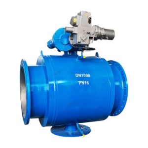 fully welded trunnion mounted ball valve with an actuator